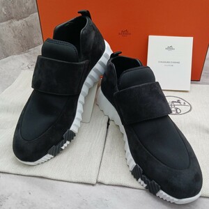 未使用級 Hermes sneaker H エルメス スニーカー H 36 スリッポン ベルクロ 軽量スニーカー ブラック 黒 Hロゴ レディース 23cm 2023AW 