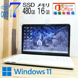 ★美品 最上級4コアi7！SSD480GB メモリ16GB★SVE1511AJE Core i7-2670QM Webカメラ Win11 MS Office2019 Home&Business ノートPC★P77766