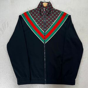 【試着のみ・現行タグ】 GUCCI グッチ メンズ テクニカルジャージー トラック ジャケット ブルゾン GGスター シェリーライン Lサイズ相当