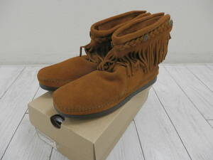 MINNETONKA ミネトンカ US9 約25.5-26.0cm ブラウン ハイ トップ バック ジッパーブーツ HI TOP BACK ZIP BOOTS 靴【MT23】