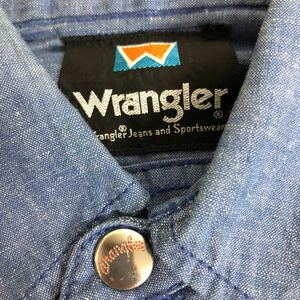 ビンテージ wrangler シャンブレーシャツ M デニムシャツ ウエスタンシャツ ラングラー