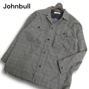 Johnbull ジョンブル 秋冬★ グレンチェック ゆったり 長袖 ネルシャツ 日本製 Sz.S メンズ　C4T10231_B#B