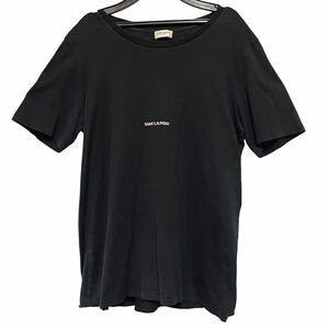 【中古】 Saint Laurent サンローラン TT08 464572 プリントロゴTシャツ 黒 半袖 M メンズ 24012078 MK