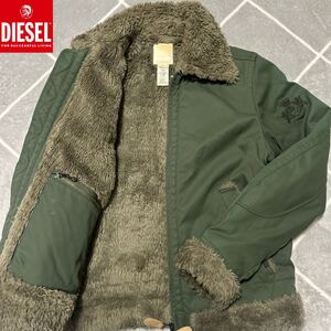 【極美品XL相当】 DIESEL ディーゼル 最高傑作 コーデュロイ 内ボア【極暖】 TYPE B-3 ボマージャケット ミリタリー カーキ 極上品