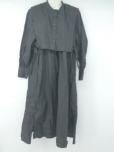 ◇ ITEMS URBAN RESEARCH 2WAY レイヤード風 長袖 膝下丈 ワンピース サイズF チャコールグレー系 レディース P