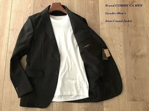 新品 COMME CA MEN コムサメン エンボスストライプ ライトセットジャケット 05ブラック Lサイズ 15JC06 定価36,300円