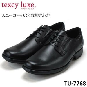 箱付き新品★アシックス/テクシーリュクス/TEXCY LUXE★本革プレーントゥ【26.0EEE/黒】ビジネスシューズ◆tu7768【スニーカーの履き心地】