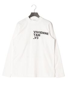 ヴィヴィアンタム Vivienne Tam _V3 ハイネック ボトルネック ロゴ ロングTシャツ カットソー ロンT 40 Lサイズ 新品タグ付き