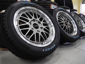 深リム メッシュ levanna V10LTH 18inch 6H139.7 7.0J+38 HBK スタッドレス GRIP MAX ICE-X 225/50R18 ハイエース レジアス