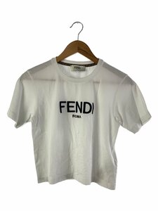 FENDI◆Tシャツ/XS/コットン/WHT/ショート丈ロゴカットソー