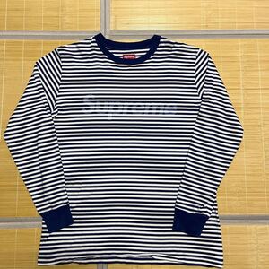 15aw supreme Striped Logo L/S Top ボーダー　ロンt tシャツ L LOGO 赤タグ