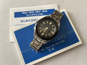 美品 SEIKO セイコー BRIGHTZ ブライツ 腕時計 メンズ SAGZ039 黒文字盤 ソーラー 電波 チタン 日本製