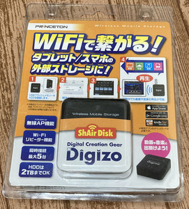 プリンストン ワイヤレスモバイルストレージ「Digizo ShAirDisk」