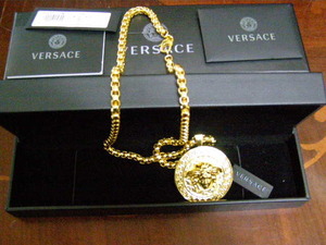 1000円スタート ネックレス VERSACE ヴェルサーチ ラ メドゥーサ ゴールドカラー アクセサリー 