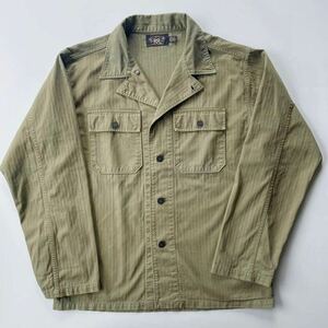 RRL “HBT Curtis Over Shirt” M ヘリンボーンツイル ミリタリー シャツ ジャケット 13スターボタン Ralph Lauren ヴィンテージ M-47