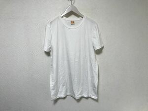 本物ヒューゴボスオレンジHUGOBOSSコットンストレッチ無地半袖Tシャツアメカジサーフビジネススーツメンズ白ホワイトMインナー