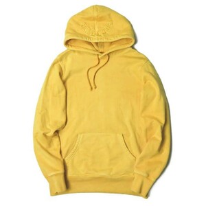 Supreme シュプリーム 17SS Overdyed Hooded Sweatshirt オーバーダイ スウェットプルオーバーパーカー S イエロー ロゴ刺繍 ☆☆j2903