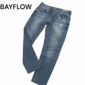 BAYFLOW DENIM ベイフロー 通年 ストレッチ ダメージ＆リペア加工★ スリム スキニー デニム パンツ ジーンズ Sz.28　メンズ　C4B01867_4#R