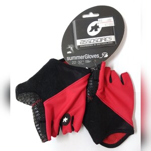 新品未使用品 assos summerGloves S7 Red XS ゆびきり 指切りグローブ