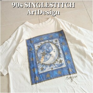 90s bonjour　アートワーク　プリント　Tシャツ　シングルステッチ　XL ヴィンテージ　絵画　偉人　アート