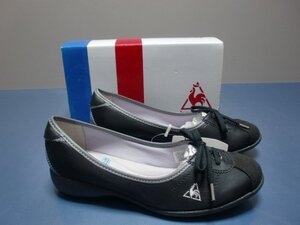 Ｃ17／未使用保管品【le coq sportif ルコックスポルティフ モンペリエWD(ブラック）パンプススニーカー 25cm】レデース/靴