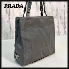 美品✨PRADA ハンドバッグ 三角プレート プラスチックチェーン  GLAY