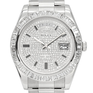 ロレックス ROLEX デイデイトII 218239 V番 ダイヤモンドベゼル K18WG メンズ腕時計 自動巻き 金無垢 206.38g アフターダイヤ