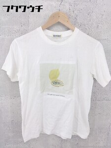 ◇ BEAMS BOY ビームスボーイ 半袖 プリント Tシャツ カットソー サイズF ホワイト マルチ レディース