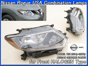 エクストレイルT32前期【NISSAN】ニッサンROGUE純正USヘッドライト左右HALOGEN(14-17y)/USDM北米仕様ローグX-TRAILハロゲン-フロントランプ