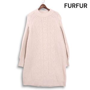 FURFUR ファーファー 秋冬 アラン編み♪ ウール ニット ワンピース Sz.F　レディース　K4T02317_C#K