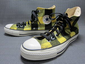 CONVERSE コンバース　ALL STAR オールスター　1R407　ハイカットスニーカー　27cm　黄色×黒　チェック　S2411A