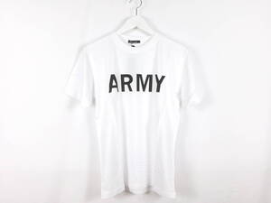 未使用品 バルセドス BARCEDOS Tシャツ 英字 ARMYプリント シンプル クルーネック 半袖 M メンズ ホワイト /NWM