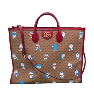 グッチ GUCCI 2WAYトートバッグ ドラえもんコラボ 653952 GGスプリーム トートバッグ レディース 中古