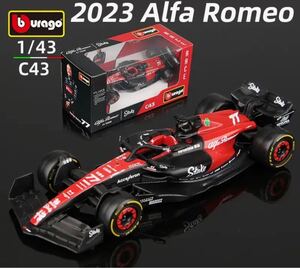 ★Burago 1:43 2023 Alfa Romeoアルファロメオ F1 チームステーク C43 #77 合金車ダイキャストモデル★