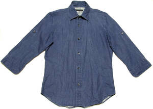 ■junhashimoto INDIGO LINEN SHIRT JKT【2】アジャスト7部袖仕様！新同極美品