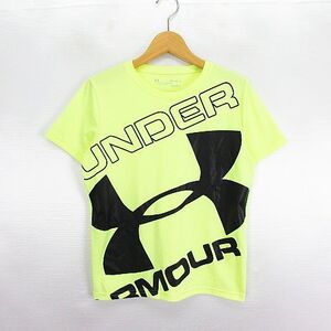 アンダーアーマー UNDER ARMOUR 1353546 Tシャツ カットソー 半袖 クルーネック ビッグロゴ YLG イエロー スポーツウェア ※EKM キッズ