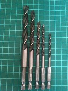 木工用キリ 5本セット 4.0mm 5.0mm 6.0mm 8.0mm 10.0mm 検) くくり罠 押しバネ 塩ビキャップ 塩ビ 猟 ハンティング ドリル 