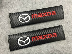 ★マツダ MAZDA★ シートベルトパッド 自動車 2個セット ショルダーカバー 肩パット 刺繍入り シートベルトショルダー