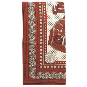 エルメス ストール カシミヤ ブラウン 【ZOUAVES ET DRAGONS BANDANA】 中古