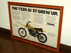 1978年 USA 70s vintage 洋書雑誌広告 額装品 Yamaha YZ80 ヤマハ (A3size) / 検索用 ガレージ 店舗 看板 装飾 ディスプレイ インテリア