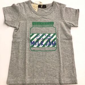 【新品未使用】UNICA ユニカ トップス　tシャツ　ミルク キッズ 120cm ジャム　グレー　綿100%