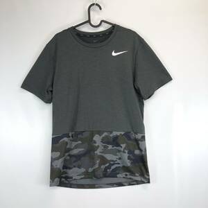 NIKE ナイキ DRI-FIT 半袖速乾Tシャツ ダークグレー 迷彩 AQ1092 メンズMサイズ