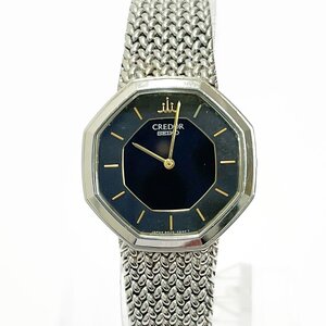 【1円スタート】SEIKO セイコー 8420-5660 クレドール SS ブラック文字盤 クオーツ レディース腕時計 ジャンク 362184