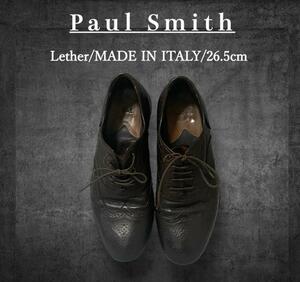 ポールスミス　PaulSmith　革靴 レザー メダリオン　ウイングチップ イタリア製　茶　26.5