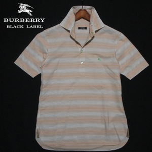 【バーバリー ブラックレーベル】 半袖プルオーバーシャツ　グラデーションボーダー　サイズ2（M） BURBERRY BLACK LABEL　三陽商会