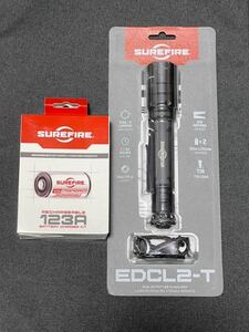 SUREFIRE シェアファイア　フラッシュライト　LEDライト　EDCL2-T　123Aリチウムイオン充電式電池チャージャ＆バッテリーセット　新品