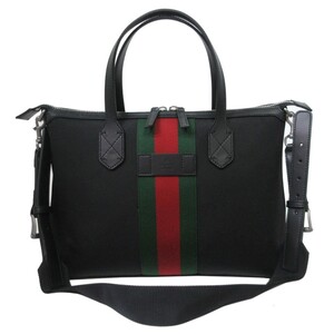 グッチ トートバッグ GUCCI キャンバス ウェビングライン 2WAY A4対応 630923 KWT7N 1060 (ブラック) レディース アウトレット 