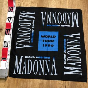 ★マドンナ MADONNA BLOND AMBITION 1990年 ワールドツアー 大判ハンカチ バンダナ ビンテージ