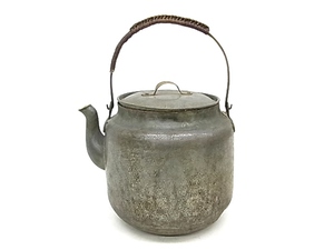 h1237 時代　錫　急須　錫製　高さ約15㎝　煎茶道具　茶道具　