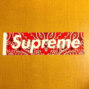 レア 新品 初期 SUPREME PAISLEY BOX LOGO STICKER RED BANDANA 2001 DEADSTOCK ペイズリー バンダナ ボックス ロゴ ステッカー レッド 赤